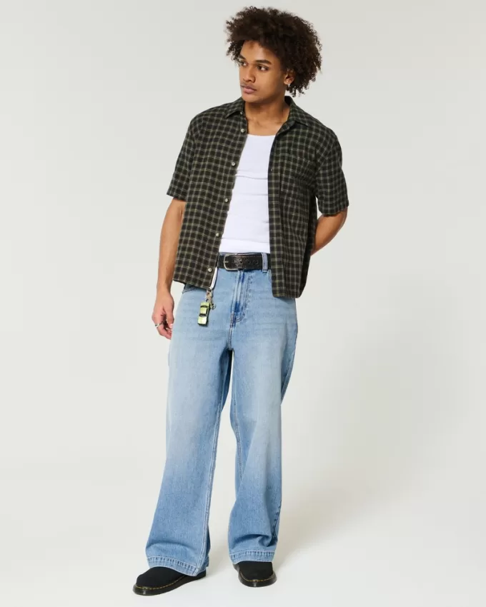 Medium Wash Wolf Graphic Super Baggy Jeans,Medium Wash Wolf Graphic Super Baggy Jeans Medium Wash Wolf Graphic Super Baggy Jeans,Medium Wash Wolf Graphic Super Baggy Jeans