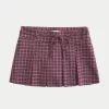 Mid-Rise Pleated Mini Skort,Mid-Rise Pleated Mini Skort