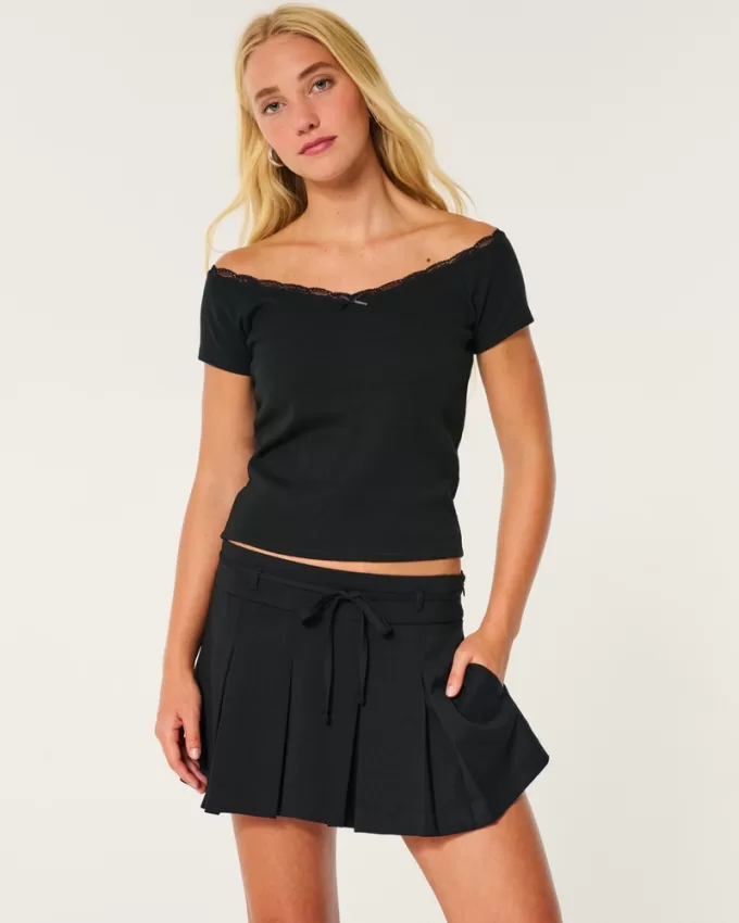 Mid-Rise Pleated Mini Skort,Mid-Rise Pleated Mini Skort Mid-Rise Pleated Mini Skort,Mid-Rise Pleated Mini Skort