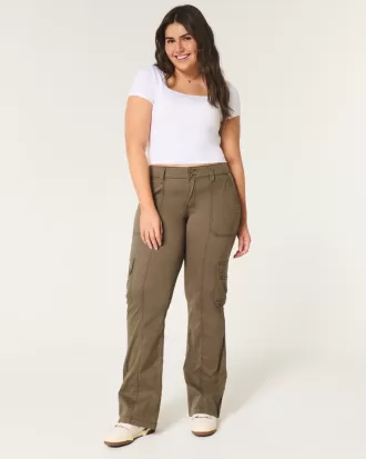 Mid-Rise Relaxed Cargo Boot Pants,Mid-Rise Relaxed Cargo Boot Pants