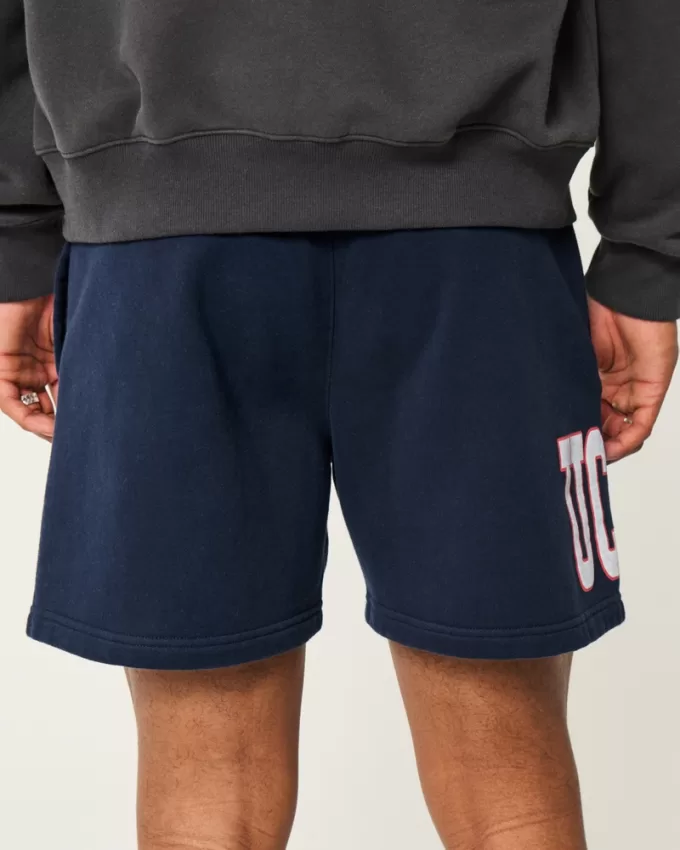Mid-Thigh Fleece UConn Huskies Graphic Shorts,Mid-Thigh Fleece UConn Huskies Graphic Shorts