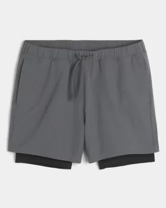 Mid-Thigh Hybrid Active Shorts,Mid-Thigh Hybrid Active Shorts