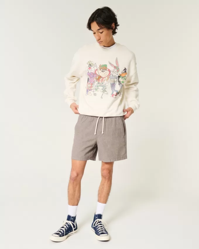 Mid-Thigh Linen-Blend Pull-On Shorts,Mid-Thigh Linen-Blend Pull-On Shorts Mid-Thigh Linen-Blend Pull-On Shorts,Mid-Thigh Linen-Blend Pull-On Shorts