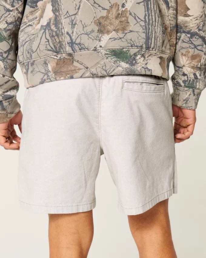 Mid-Thigh Linen-Blend Pull-On Shorts,Mid-Thigh Linen-Blend Pull-On Shorts Mid-Thigh Linen-Blend Pull-On Shorts,Mid-Thigh Linen-Blend Pull-On Shorts