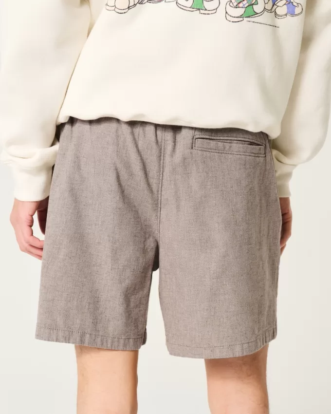 Mid-Thigh Linen-Blend Pull-On Shorts,Mid-Thigh Linen-Blend Pull-On Shorts Mid-Thigh Linen-Blend Pull-On Shorts,Mid-Thigh Linen-Blend Pull-On Shorts