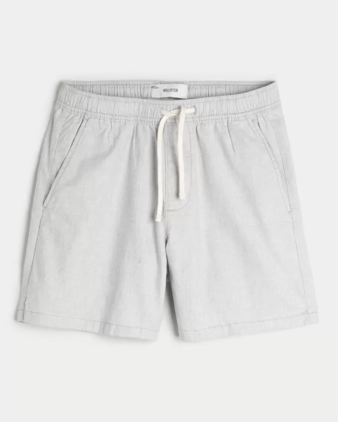 Mid-Thigh Linen-Blend Pull-On Shorts,Mid-Thigh Linen-Blend Pull-On Shorts Mid-Thigh Linen-Blend Pull-On Shorts,Mid-Thigh Linen-Blend Pull-On Shorts