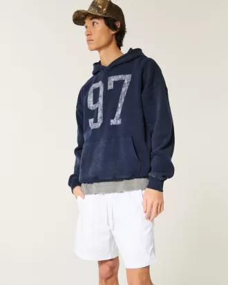 Mid-Thigh Twill Pull-On Shorts,Mid-Thigh Twill Pull-On Shorts