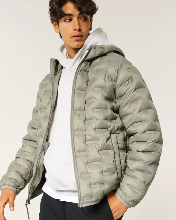 Mid-Weight Hooded Puffer Jacket,Mid-Weight Hooded Puffer Jacket Mid-Weight Hooded Puffer Jacket,Mid-Weight Hooded Puffer Jacket