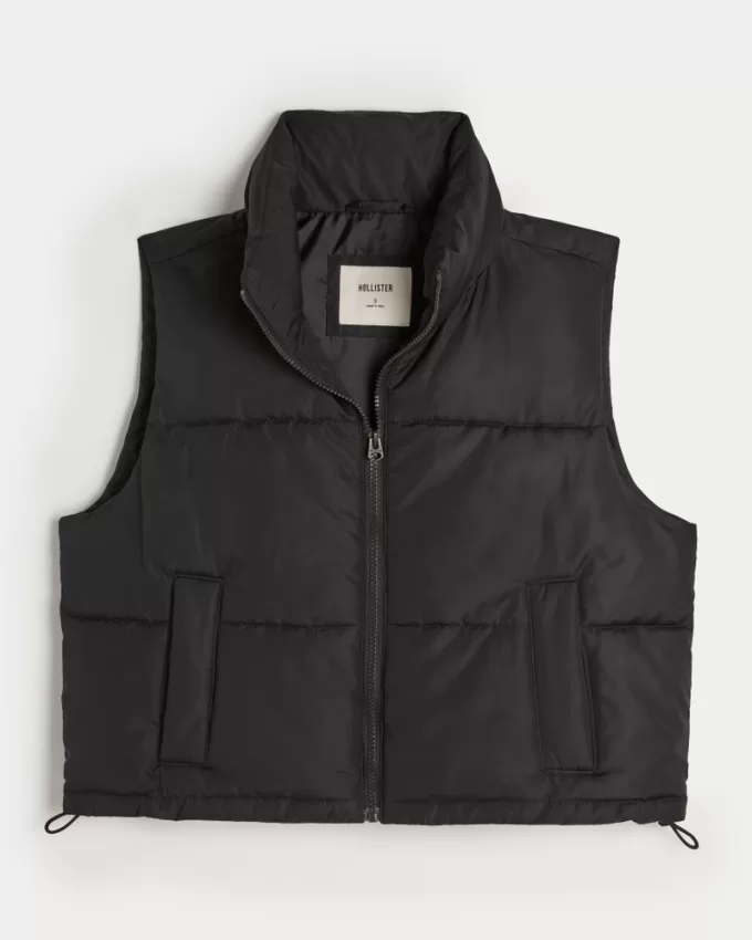 Mini Zip-Up Puffer Vest,Mini Zip-Up Puffer Vest