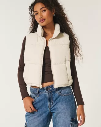 Mini Zip-Up Puffer Vest,Mini Zip-Up Puffer Vest