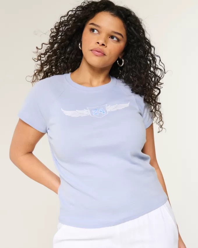 Number Graphic Baby Tee,Number Graphic Baby Tee Number Graphic Baby Tee,Number Graphic Baby Tee