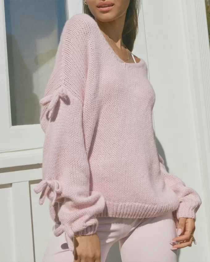 Off-the-Shoulder Bow Applique Sweater,Off-the-Shoulder Bow Applique Sweater Off-the-Shoulder Bow Applique Sweater,Off-the-Shoulder Bow Applique Sweater