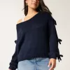 Off-the-Shoulder Bow Applique Sweater,Off-the-Shoulder Bow Applique Sweater Off-the-Shoulder Bow Applique Sweater,Off-the-Shoulder Bow Applique Sweater