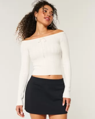 Off-the-Shoulder Cable-Knit Sweater,Off-the-Shoulder Cable-Knit Sweater Off-the-Shoulder Cable-Knit Sweater,Off-the-Shoulder Cable-Knit Sweater