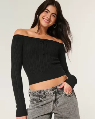 Off-the-Shoulder Cable-Knit Sweater,Off-the-Shoulder Cable-Knit Sweater Off-the-Shoulder Cable-Knit Sweater,Off-the-Shoulder Cable-Knit Sweater
