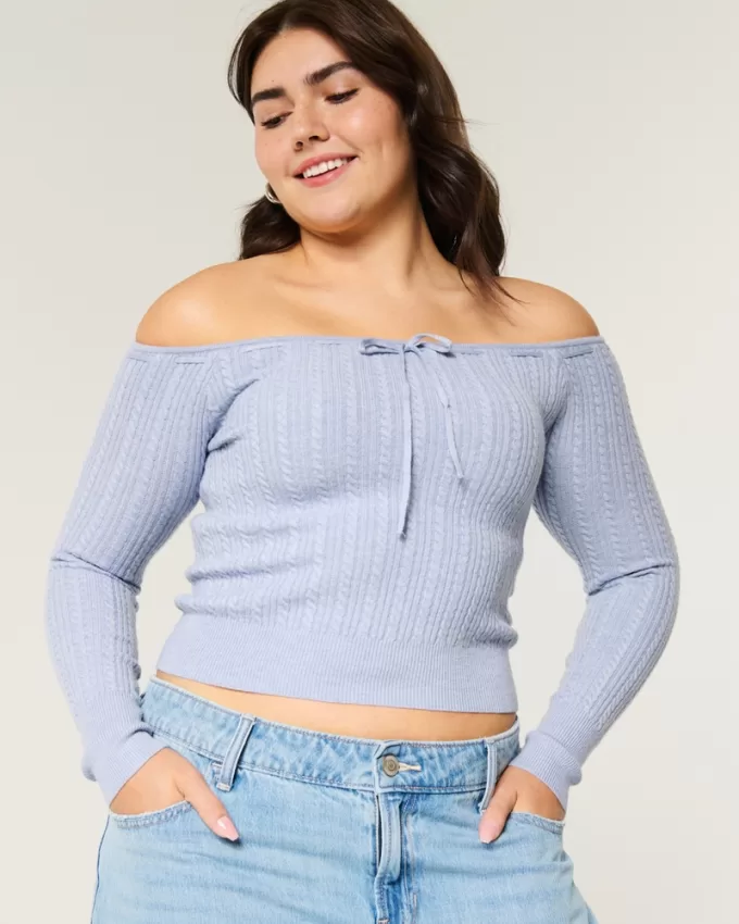 Off-the-Shoulder Cable-Knit Sweater,Off-the-Shoulder Cable-Knit Sweater Off-the-Shoulder Cable-Knit Sweater,Off-the-Shoulder Cable-Knit Sweater