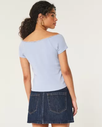 Off-the-Shoulder Lace Trim Top,Off-the-Shoulder Lace Trim Top Off-the-Shoulder Lace Trim Top,Off-the-Shoulder Lace Trim Top