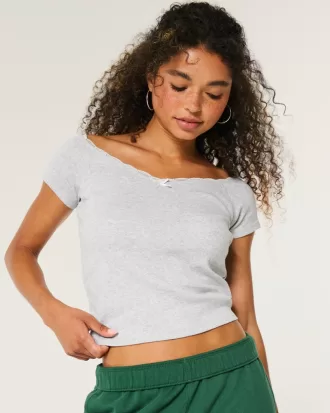 Off-the-Shoulder Lace Trim Top,Off-the-Shoulder Lace Trim Top Off-the-Shoulder Lace Trim Top,Off-the-Shoulder Lace Trim Top