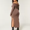 Off-the-Shoulder Midi Sweater Dress,Off-the-Shoulder Midi Sweater Dress Off-the-Shoulder Midi Sweater Dress,Off-the-Shoulder Midi Sweater Dress