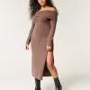 Off-the-Shoulder Midi Sweater Dress,Off-the-Shoulder Midi Sweater Dress Off-the-Shoulder Midi Sweater Dress,Off-the-Shoulder Midi Sweater Dress