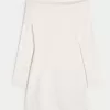 Off-the-Shoulder Skater Sweater Dress,Off-the-Shoulder Skater Sweater Dress