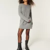 Oversized Cable-Knit Crew Sweater Dress,Oversized Cable-Knit Crew Sweater Dress