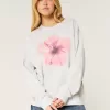 Oversized Flower Graphic Crew Sweatshirt,Oversized Flower Graphic Crew Sweatshirt Oversized Flower Graphic Crew Sweatshirt,Oversized Flower Graphic Crew Sweatshirt