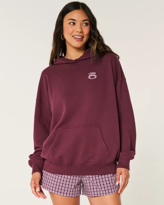 Oversized Football Graphic Hoodie,Oversized Football Graphic Hoodie Oversized Football Graphic Hoodie,Oversized Football Graphic Hoodie