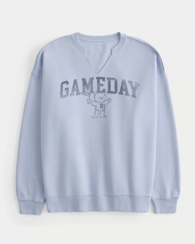 Oversized Gameday Graphic Notch-Neck Sweatshirt,Oversized Gameday Graphic Notch-Neck Sweatshirt Oversized Gameday Graphic Notch-Neck Sweatshirt,Oversized Gameday Graphic Notch-Neck Sweatshirt