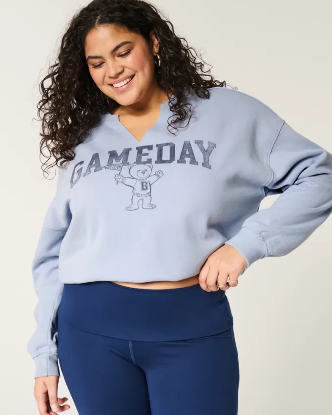 Oversized Gameday Graphic Notch-Neck Sweatshirt,Oversized Gameday Graphic Notch-Neck Sweatshirt Oversized Gameday Graphic Notch-Neck Sweatshirt,Oversized Gameday Graphic Notch-Neck Sweatshirt