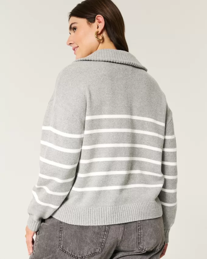 Oversized Half-Zip Graphic Sweater,Oversized Half-Zip Graphic Sweater Oversized Half-Zip Graphic Sweater,Oversized Half-Zip Graphic Sweater