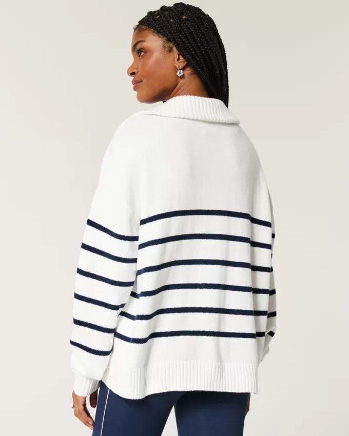 Oversized Half-Zip Graphic Sweater,Oversized Half-Zip Graphic Sweater Oversized Half-Zip Graphic Sweater,Oversized Half-Zip Graphic Sweater