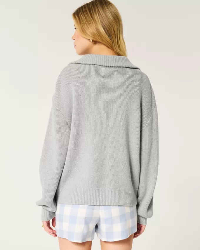 Oversized Half-Zip Sweater,Oversized Half-Zip Sweater Oversized Half-Zip Sweater,Oversized Half-Zip Sweater