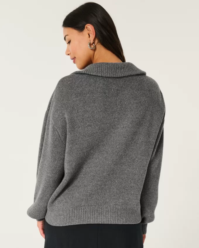 Oversized Half-Zip Sweater,Oversized Half-Zip Sweater Oversized Half-Zip Sweater,Oversized Half-Zip Sweater