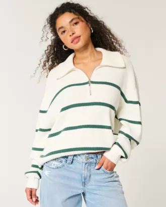 Oversized Half-Zip Sweater,Oversized Half-Zip Sweater Oversized Half-Zip Sweater,Oversized Half-Zip Sweater