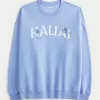 Oversized Kauai Graphic Crew Sweatshirt,Oversized Kauai Graphic Crew Sweatshirt Oversized Kauai Graphic Crew Sweatshirt,Oversized Kauai Graphic Crew Sweatshirt