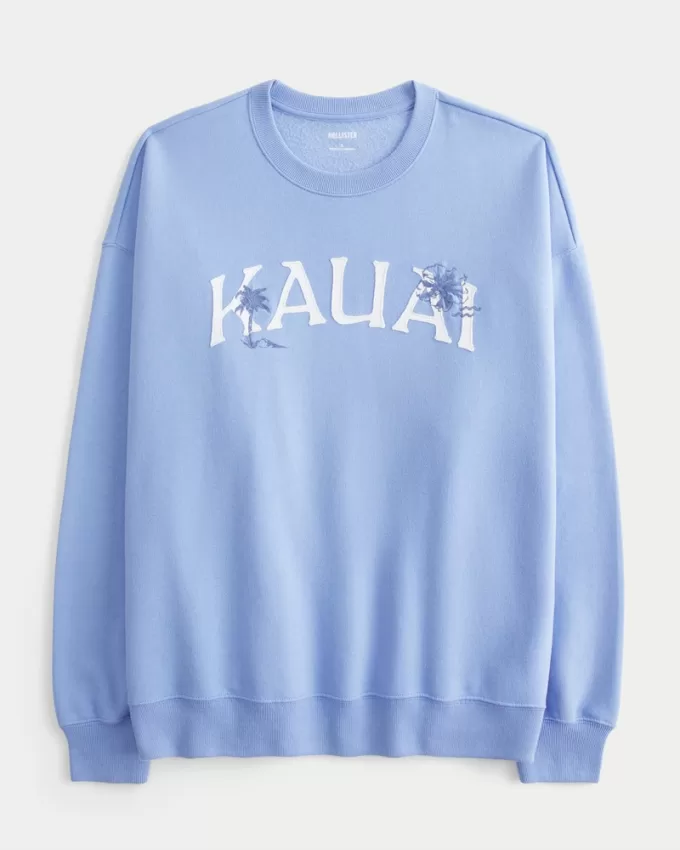 Oversized Kauai Graphic Crew Sweatshirt,Oversized Kauai Graphic Crew Sweatshirt Oversized Kauai Graphic Crew Sweatshirt,Oversized Kauai Graphic Crew Sweatshirt