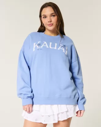 Oversized Kauai Graphic Crew Sweatshirt,Oversized Kauai Graphic Crew Sweatshirt Oversized Kauai Graphic Crew Sweatshirt,Oversized Kauai Graphic Crew Sweatshirt