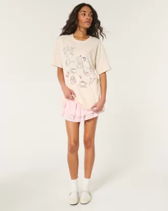 Oversized Le Petit Déjeuner Graphic Tee,Oversized Le Petit Déjeuner Graphic Tee Oversized Le Petit Déjeuner Graphic Tee,Oversized Le Petit Déjeuner Graphic Tee