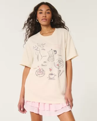 Oversized Le Petit Déjeuner Graphic Tee,Oversized Le Petit Déjeuner Graphic Tee Oversized Le Petit Déjeuner Graphic Tee,Oversized Le Petit Déjeuner Graphic Tee