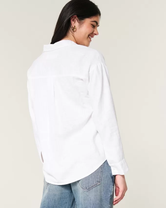 Oversized Linen-Blend Shirt,Oversized Linen-Blend Shirt Oversized Linen-Blend Shirt,Oversized Linen-Blend Shirt