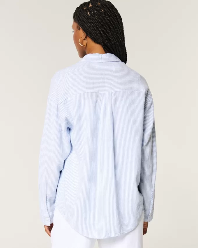 Oversized Linen-Blend Shirt,Oversized Linen-Blend Shirt Oversized Linen-Blend Shirt,Oversized Linen-Blend Shirt