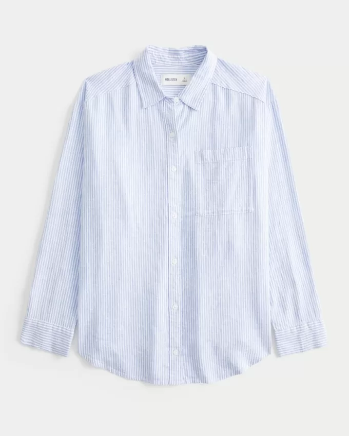 Oversized Linen-Blend Shirt,Oversized Linen-Blend Shirt Oversized Linen-Blend Shirt,Oversized Linen-Blend Shirt