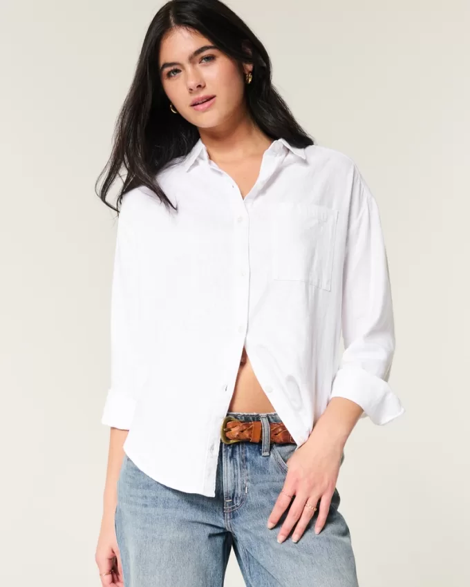 Oversized Linen-Blend Shirt,Oversized Linen-Blend Shirt Oversized Linen-Blend Shirt,Oversized Linen-Blend Shirt