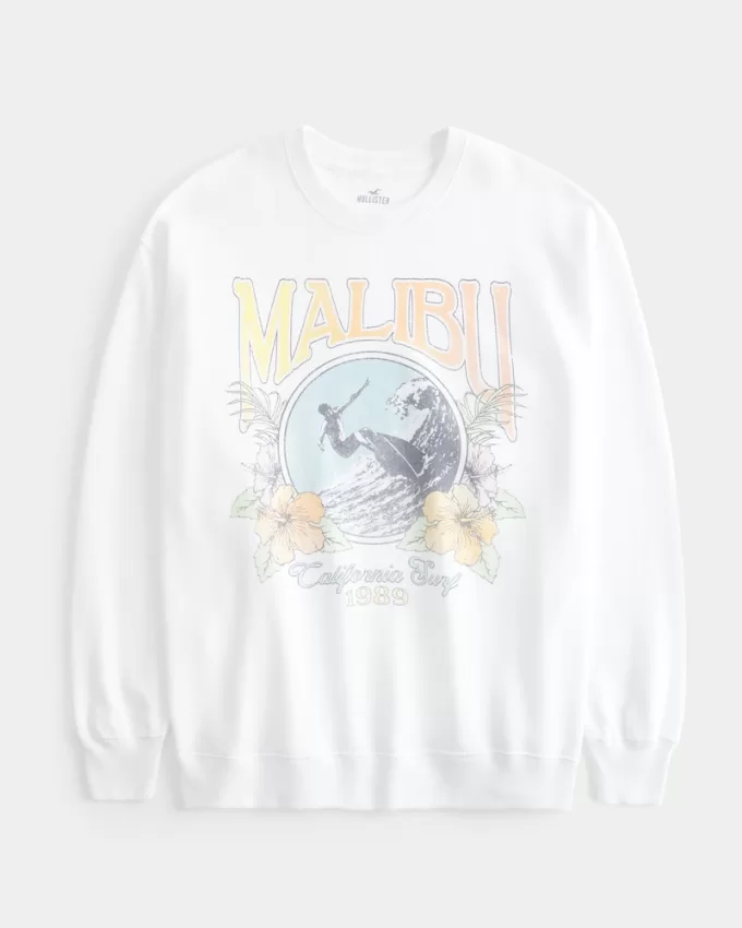 Oversized Malibu California Graphic Terry Sweatshirt,Oversized Malibu California Graphic Terry Sweatshirt Oversized Malibu California Graphic Terry Sweatshirt,Oversized Malibu California Graphic Terry Sweatshirt