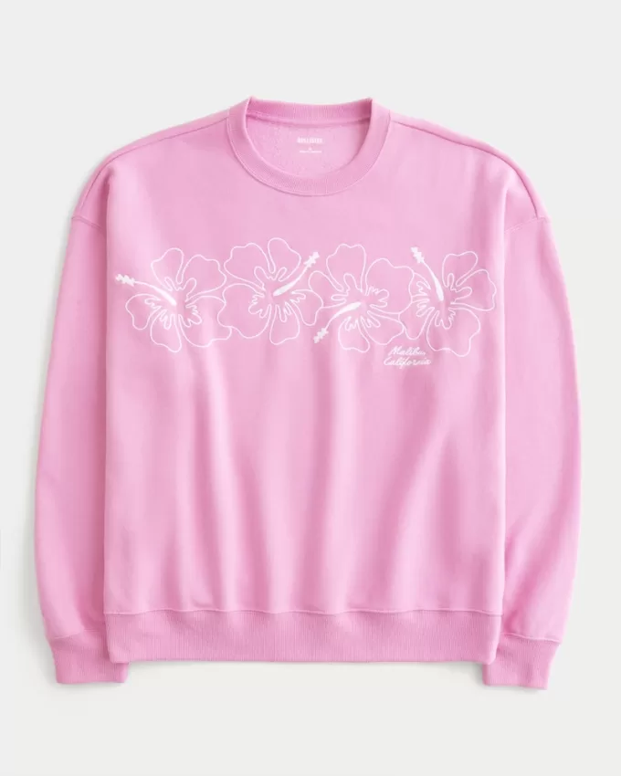 Oversized Malibu Graphic Crew Sweatshirt,Oversized Malibu Graphic Crew Sweatshirt Oversized Malibu Graphic Crew Sweatshirt,Oversized Malibu Graphic Crew Sweatshirt