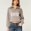 Oversized New York Graphic Half-Zip Sweater,Oversized New York Graphic Half-Zip Sweater Oversized New York Graphic Half-Zip Sweater,Oversized New York Graphic Half-Zip Sweater