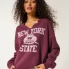 Oversized New York Graphic Notch-Neck Sweatshirt,Oversized New York Graphic Notch-Neck Sweatshirt Oversized New York Graphic Notch-Neck Sweatshirt,Oversized New York Graphic Notch-Neck Sweatshirt