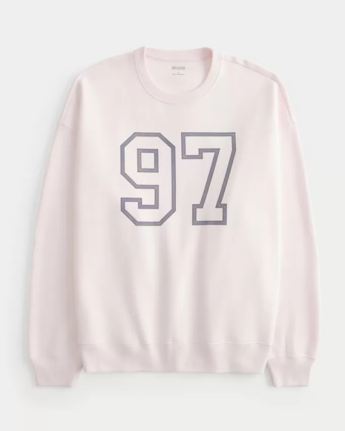Oversized Number Graphic Crew Sweatshirt,Oversized Number Graphic Crew Sweatshirt Oversized Number Graphic Crew Sweatshirt,Oversized Number Graphic Crew Sweatshirt
