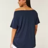 Oversized Off-the-Shoulder Boston Graphic Tee,Oversized Off-the-Shoulder Boston Graphic Tee Oversized Off-the-Shoulder Boston Graphic Tee,Oversized Off-the-Shoulder Boston Graphic Tee